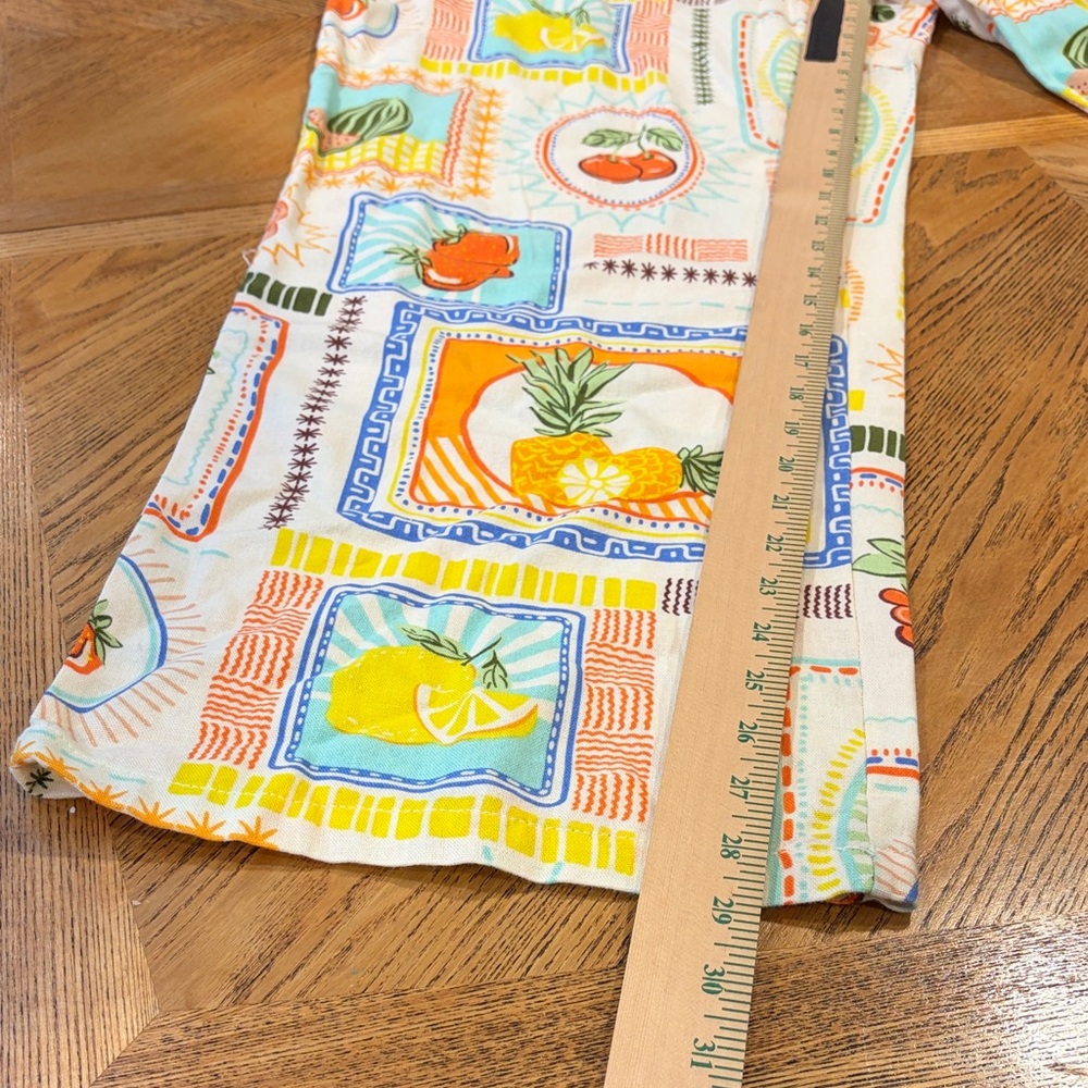 Sweet Hearts Los Angeles XL Linen Blend Colorful Fruit Print Top Vest Pant Set - Picture 13 of 16